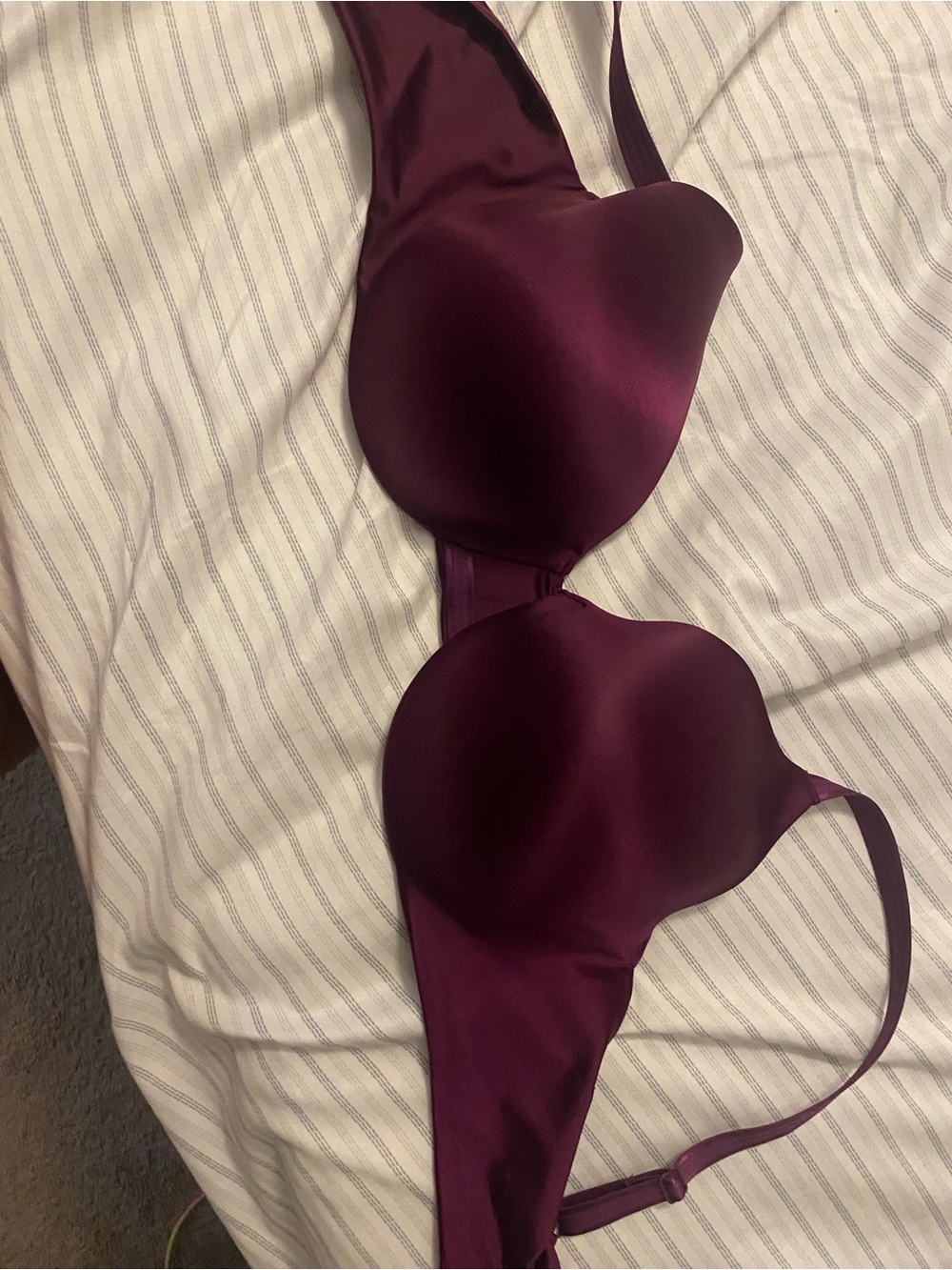 Bali Satin Plunge Bra in Plum